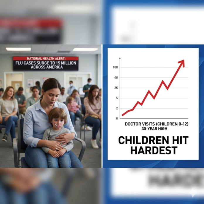 Flu Cases Surge to 15 Million Across America: Children Hit Hardest as Doctor Visits Reach 30-Year High