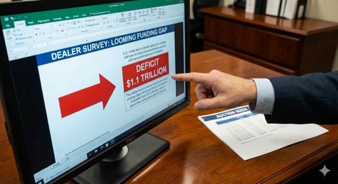 Treasury Holds Auction Sizes Steady in $125B Refunding — But Dealer Survey Reveals Looming $1.1 Trillion Funding Gap