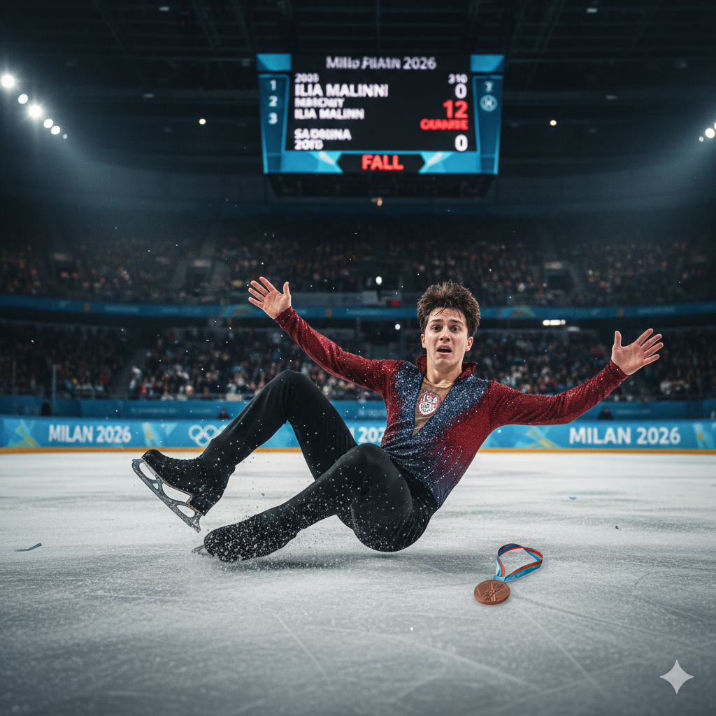 'Quad God' Ilia Malinin Suffers Shocking Olympic Meltdown, Finishes 8th After Falls and Mistakes Derail Gold Medal Dreams in Milan